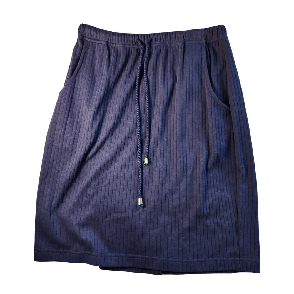 Villager Sport Navy Blue Casual Comfort Pocket Drawstring Skirt - Medium